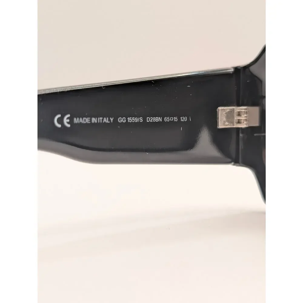 AUTH Gucci GG1559/S Black Y2K Shield Wraparound Sunglasses Vintage Made in Italy